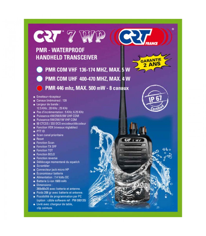 Tragbares Radio PMR 446 7 WP CRT