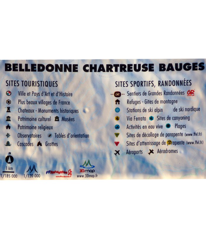 Reliefkarte von Belledonne Chartreuse Bauges 3DMap