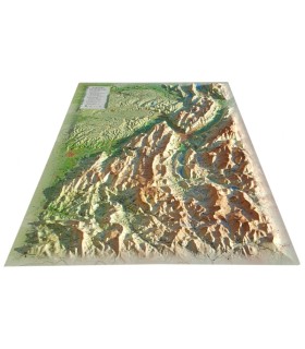 3D map relief map of the Vercors and Chartreuse region