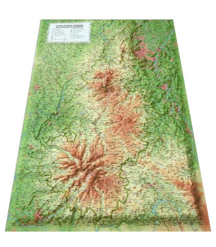 3d-Flachbettkarte Naturpark Auvergne