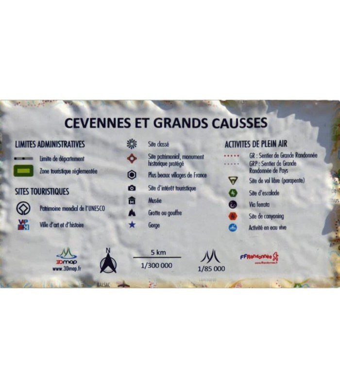 3DMap Cévennes and Grands Causses relief map