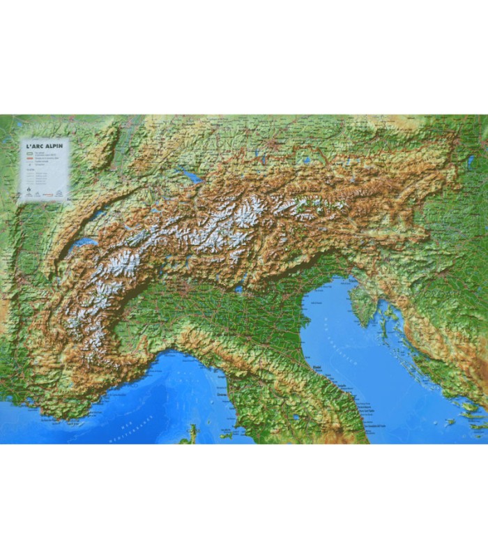 3DMap Reliefkarte des Alpenbogens