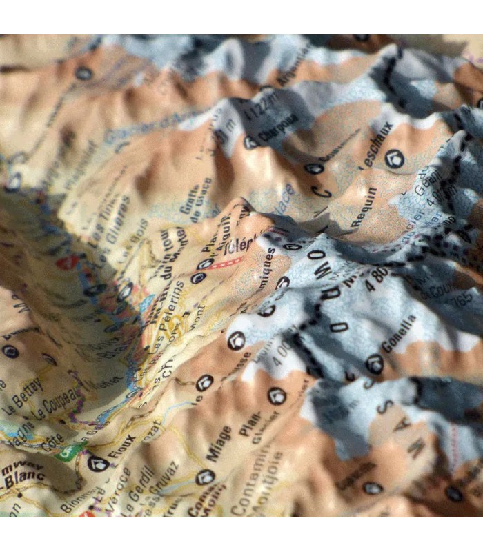 Reliefkarte des Mont-Blanc-Massivs und seiner Region 3DMap