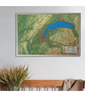 Map in relief Jura and Leman