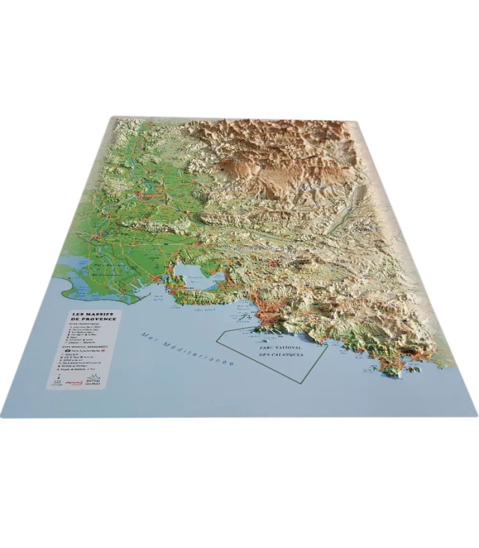 3D Maps Reliefkarte der Massive der Provence