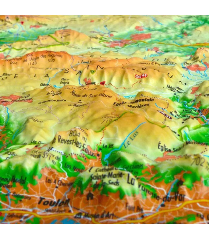 Reliefkarte Sainte Baume - Sainte Victoire 3DMap