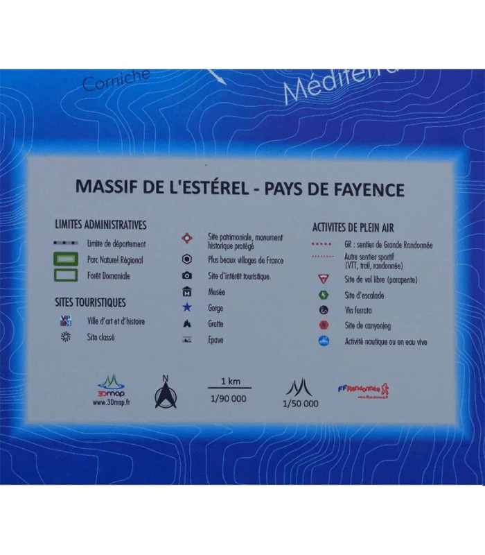 Reliefkarte Esterel-Massiv - Pays de Fayence 3DMap