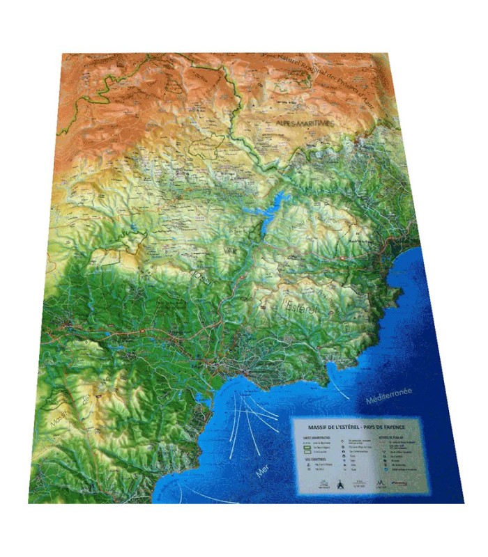 Map in Relief Massif de l'Esterel - Country de Fayence 3DMap