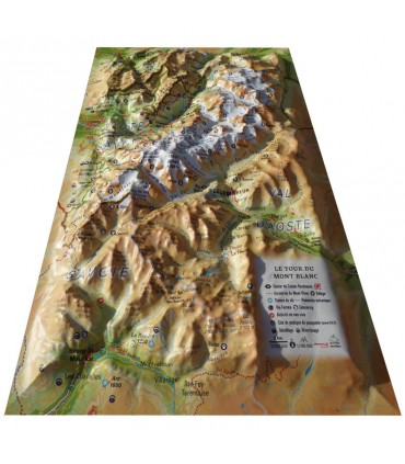 Mini Map in Relief of Mont Blanc Tower