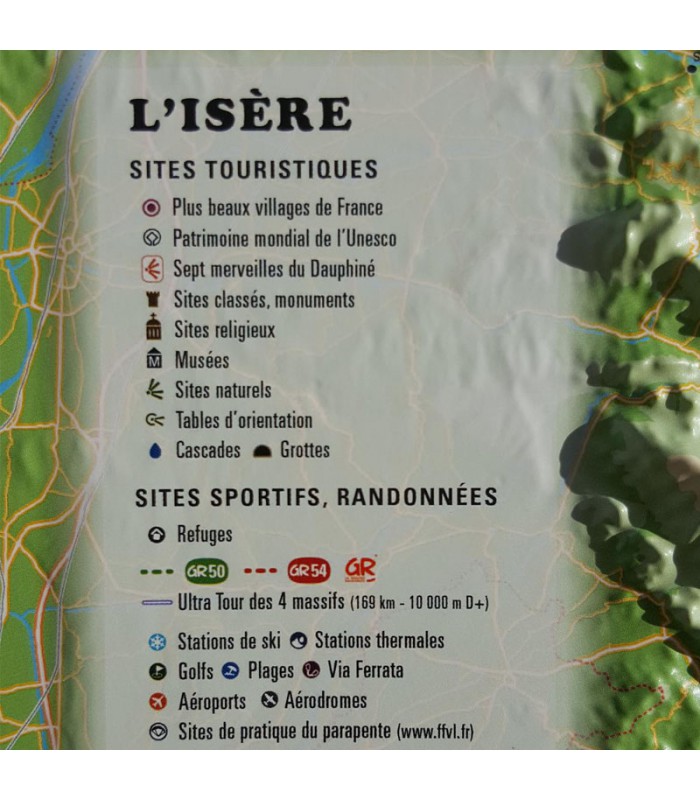 Map in Isère Relief