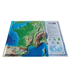 Karte von Frankreich Physische Marke 3D Map